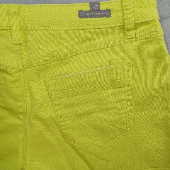 Lauren Conrad Cutoff Denim Jean Shorts Women Sz 10 Lime 3" Mid Rise Distressed - Picture 7 of 11